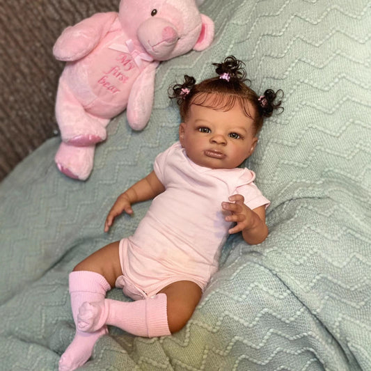 Spring 19 Inches Dark Skin Soft Body Reborn Dolls Lanny