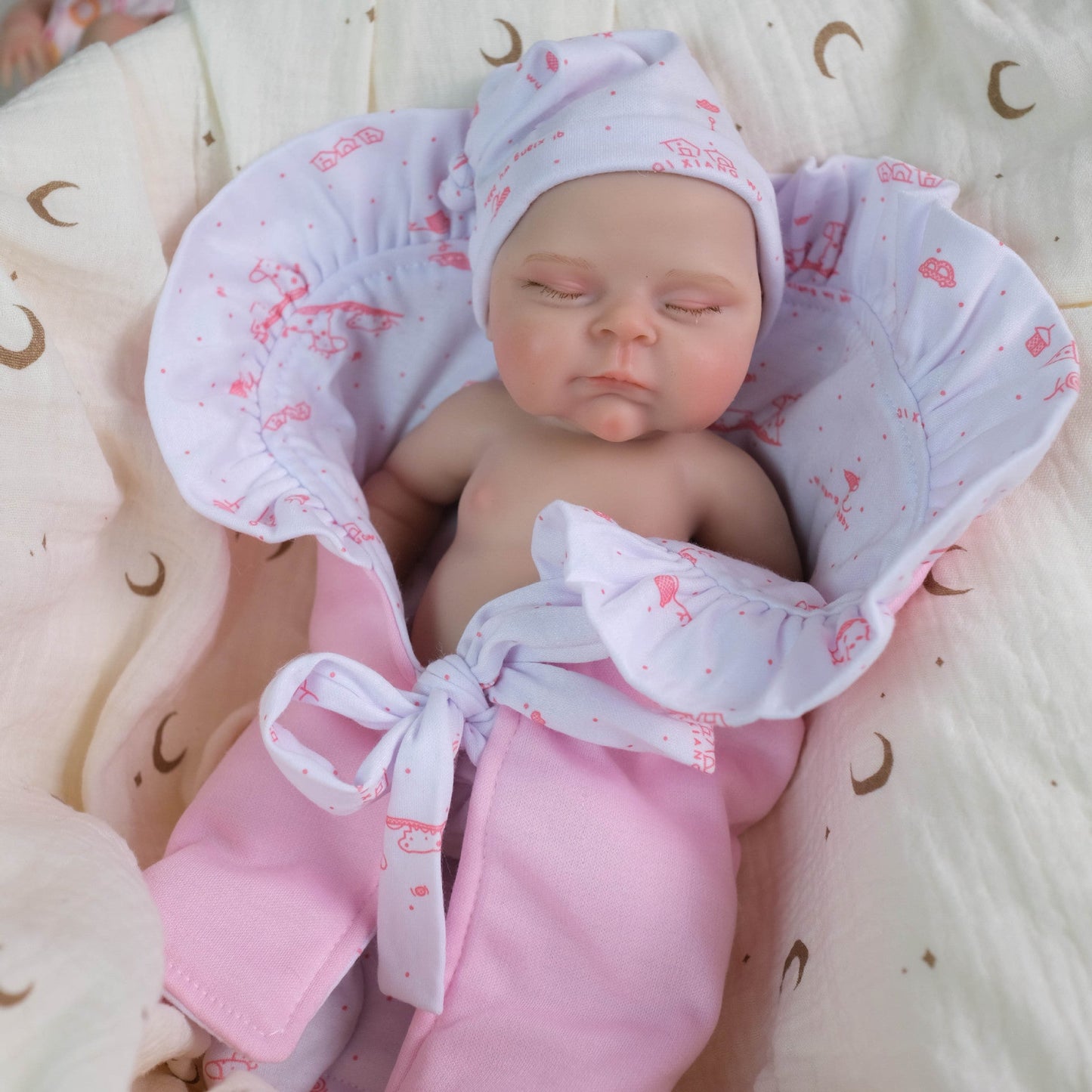 30cm Full Silicone Close Eyes Peaches Reborn Baby Girl