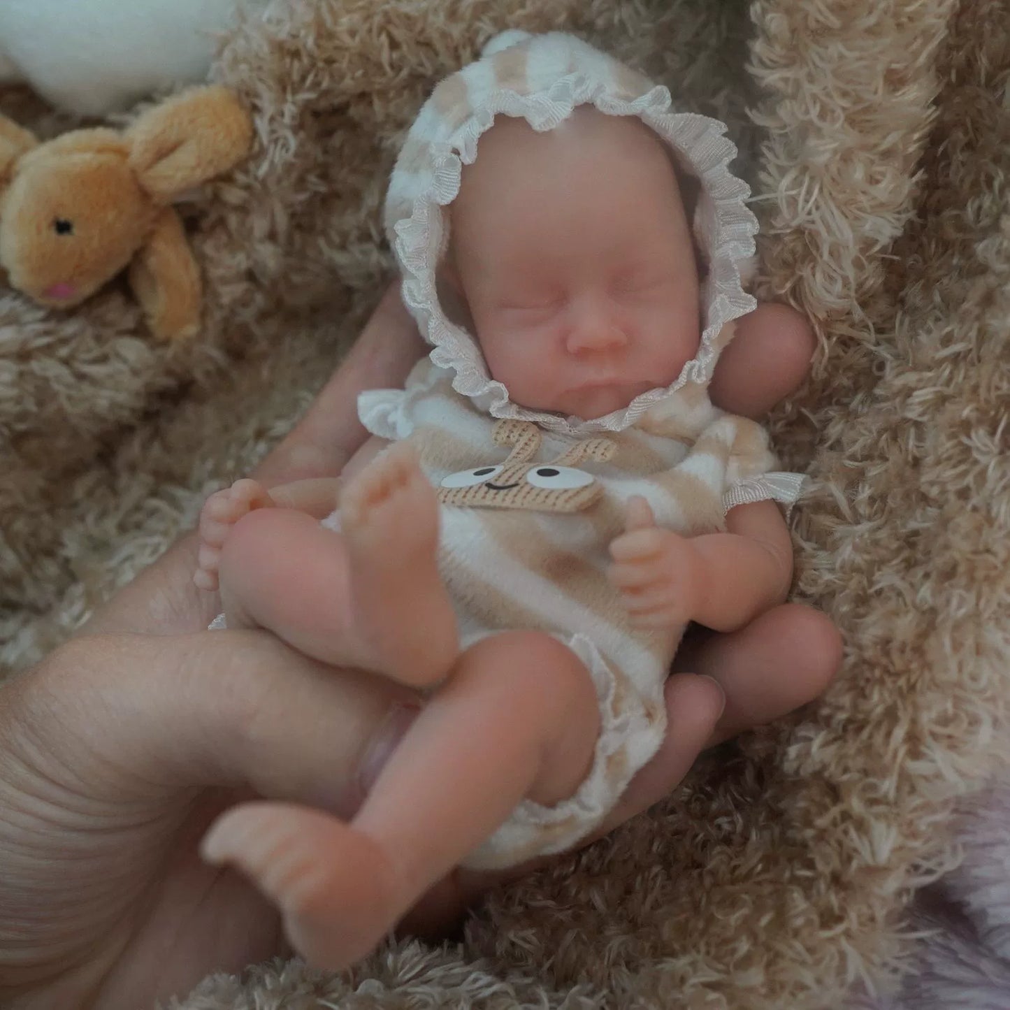 6 pollici occhi chiusi Mini Bambola Reborn Ragazzo/Ragazze-levi
