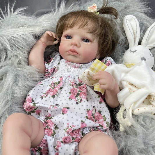 Bambola reborn Loulou da 20 pollici con capelli corti e corpo morbido che dorme