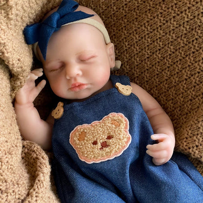 Bambola reborn realistica in silicone completamente addormentata da 30 cm Loulou