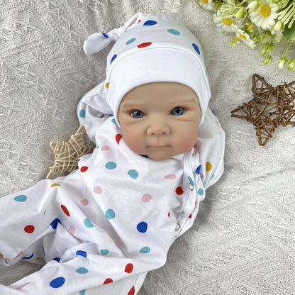 18 Inches Cute Open Eyes Bettie Reborn Dolls Girl In Polk Dot Jumpsuit