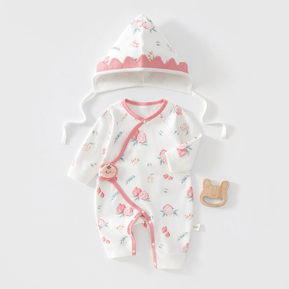 Cute Printed Bodysuit and Hat 2-Piece Set for 18-22 Inches Reborn Dolls