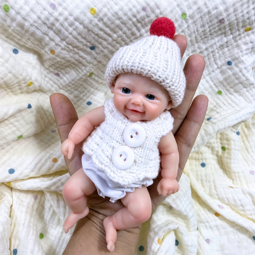 Mini bambole Reborn Vivienne (gemelle in tre esemplari) da 6 pollici in silicone pieno con occhi aperti