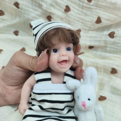6 Inch Mini Smile Reborn Doll Boy-Yannik