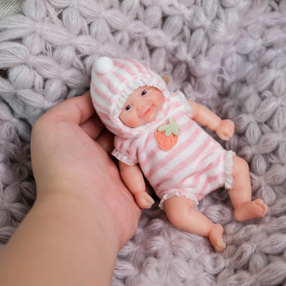 6 Inch Open Eyes Mini Silicone Reborn Doll Girl-Vivi