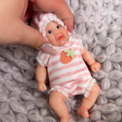 6 Inch Open Eyes Mini Silicone Reborn Doll Girl-Vivi