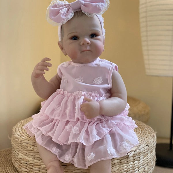 Bambola Reborn da 45 cm con occhi aperti sorelle gemelle in abito-Bettie