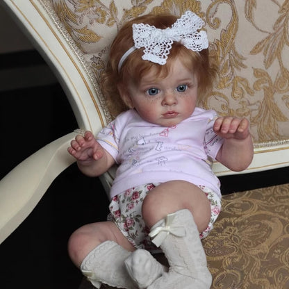 24 inch Renee Curly Hair Open Eyes Reborn Doll Girls