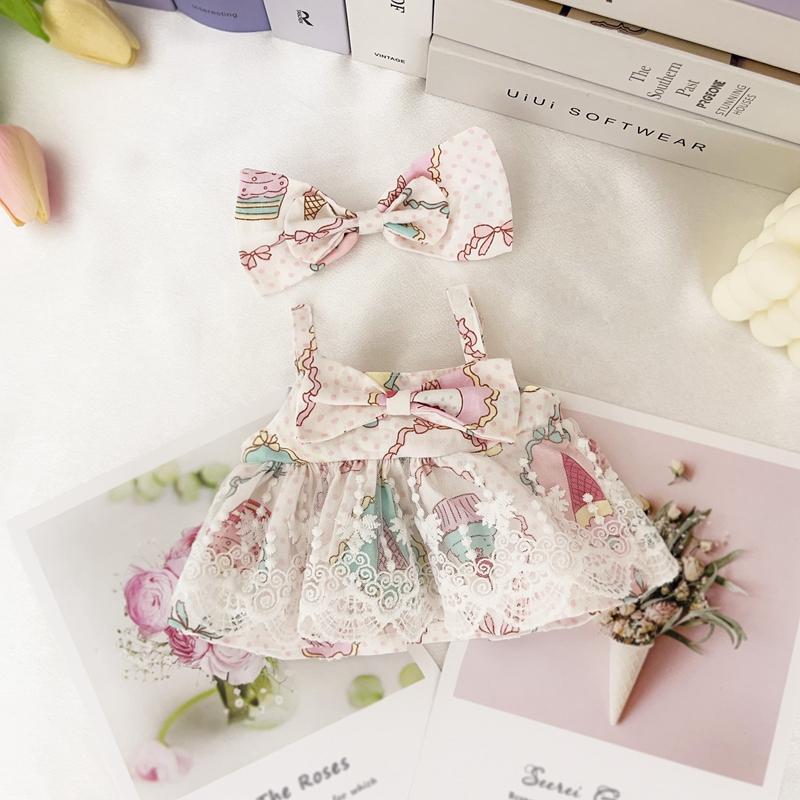 Beautiful Lace Floral Dress and Headband 2-Piece Set for 30cm Dolls