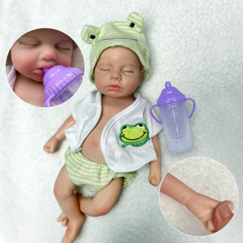 30cm Lifelike Soft Full Silicone Asleep Loulou Reborn Doll Girl
