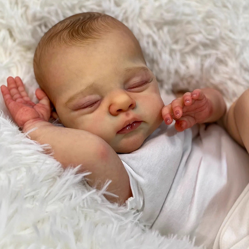 Bambola Reborn Irys da 20 pollici corpo morbido e realistico occhi chiusi