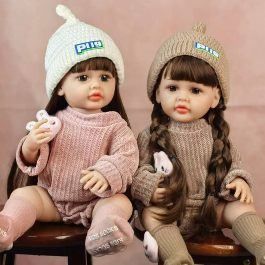 22 pollici occhi azzurri capelli lunghi gemelli reborn bambine-Betty