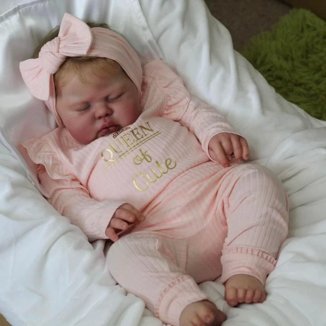 60cm Closed Eyes Pickle Reborn Doll In Pink Clothes