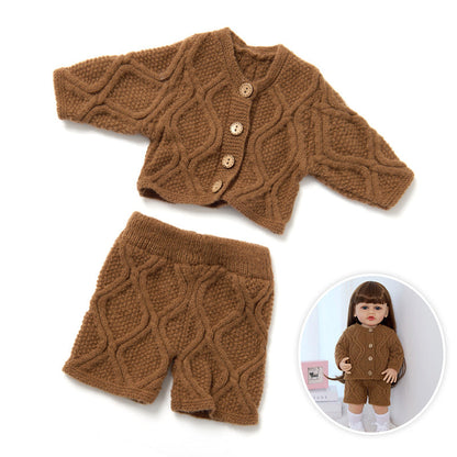Completo due pezzi composto da top e pantaloni in maglia per bambole reborn da 55 cm (22 pollici)