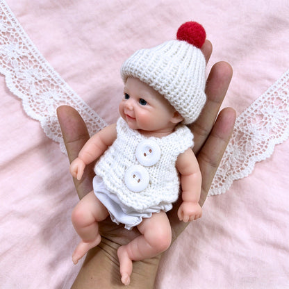 Mini bambole Reborn Vivienne (gemelle in tre esemplari) da 6 pollici in silicone pieno con occhi aperti
