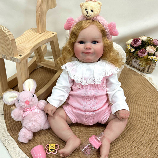 24 pollici Cute Claire Blonde Hair Reborn Baby Girl-Maddie