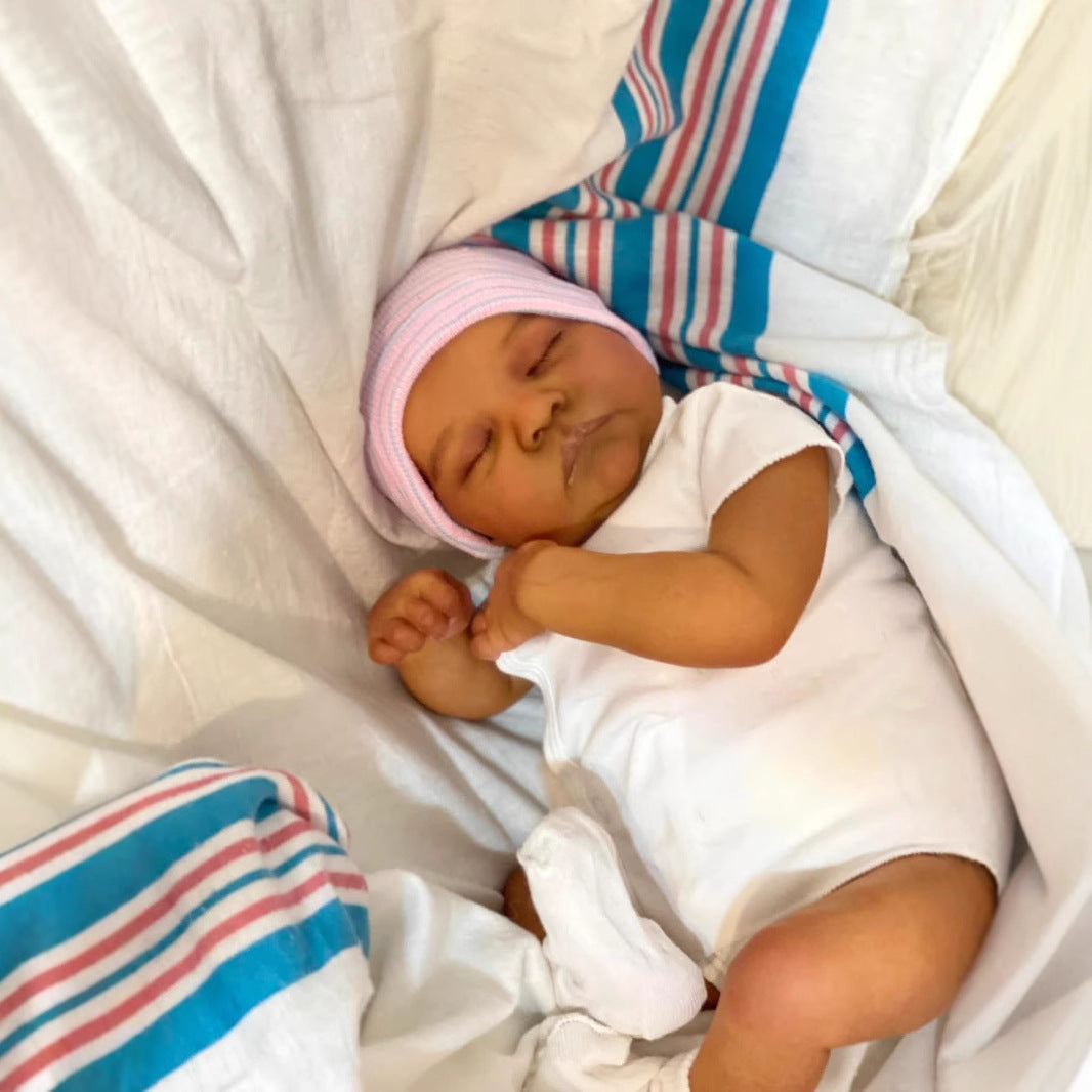 45cm Miles Closed Eyes Dark Skin Reborn Doll-Levi