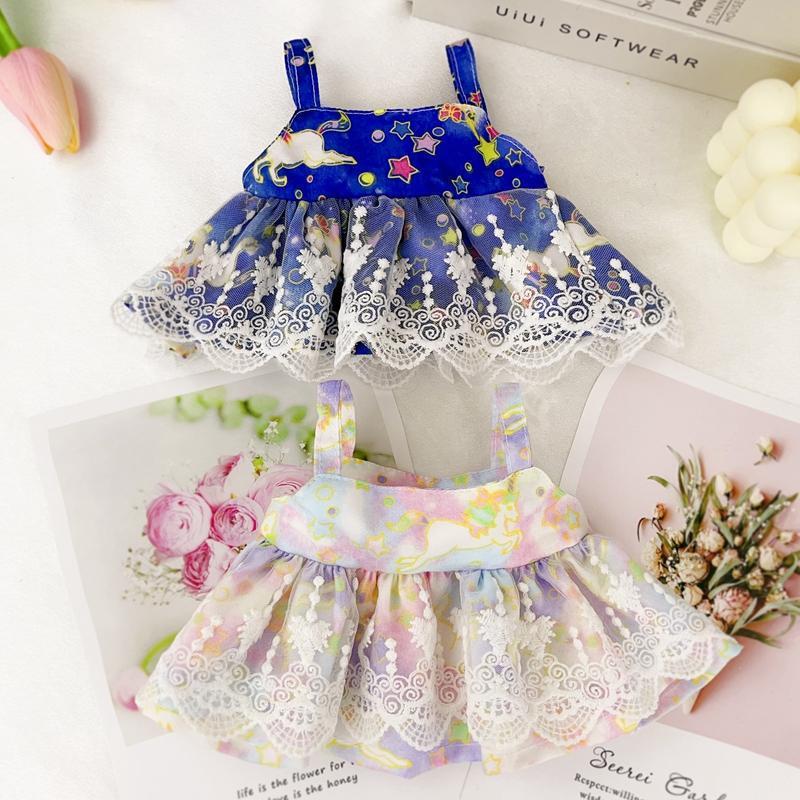 Beautiful Lace Floral Dress and Headband 2-Piece Set for 30cm Dolls