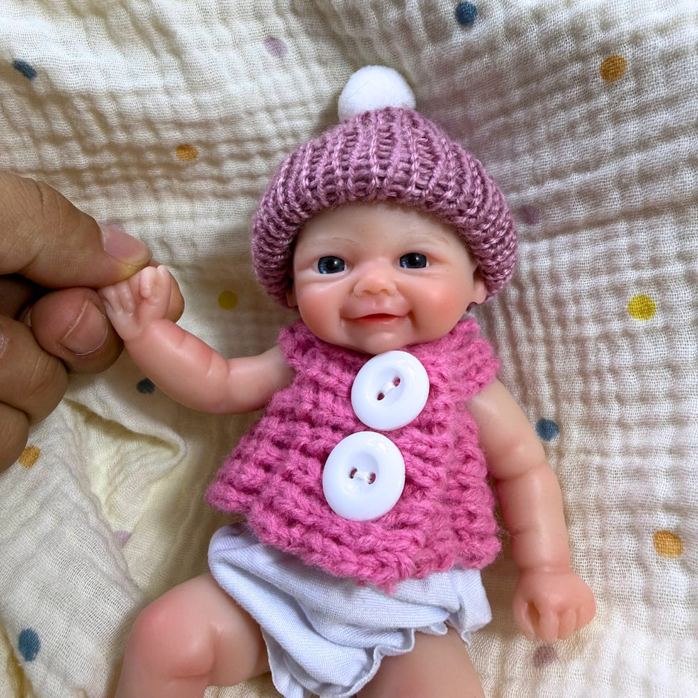 Mini bambole Reborn Vivienne (gemelle in tre esemplari) da 6 pollici in silicone pieno con occhi aperti