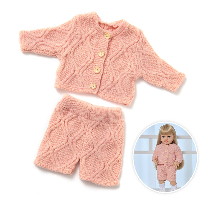 Completo due pezzi composto da top e pantaloni in maglia per bambole reborn da 55 cm (22 pollici)