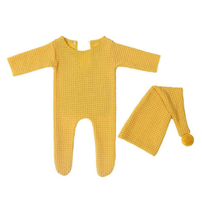 Tuta intera lavorata a maglia con cappello a coda lunga set da 2 pezzi per bambole da 18-20 pollici