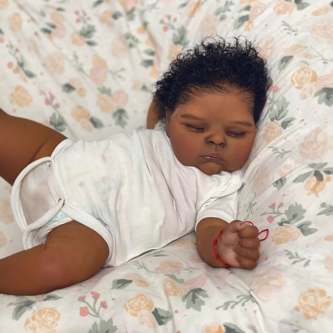 Jane 19 Inches Lifelike Closed Eyes Dark Skin Reborn Doll-Peaches
