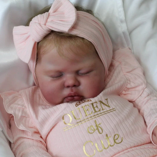 60cm Closed Eyes Pickle Reborn Doll In Pink Clothes