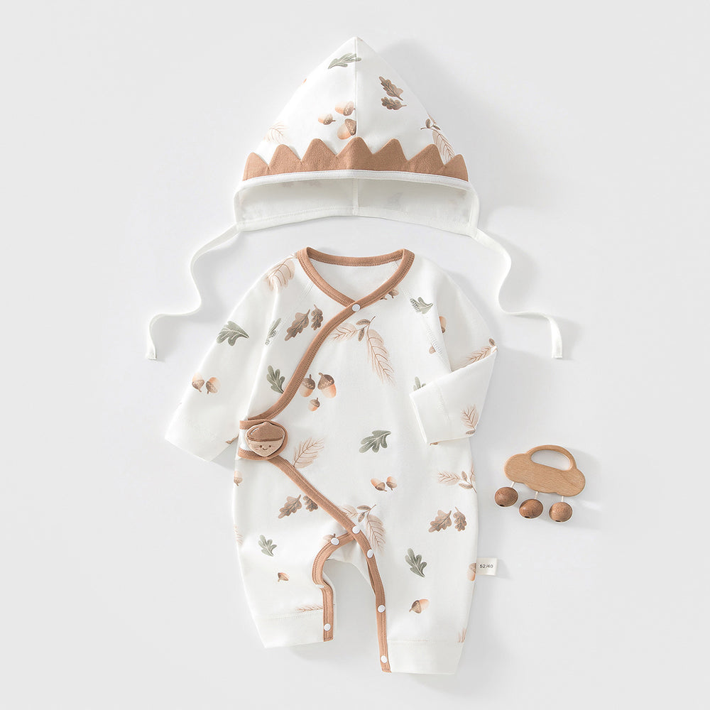 Cute Printed Bodysuit and Hat 2-Piece Set for 18-22 Inches Reborn Dolls