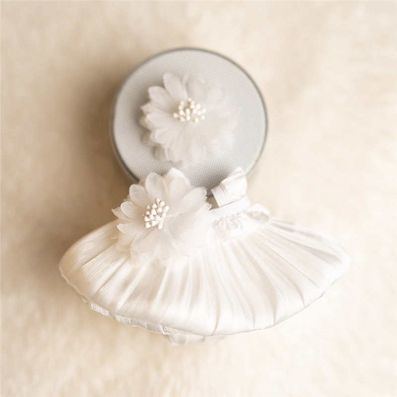 Bellissimo set composto da abito a bolle e fascia per capelli ideale per mini bambole reborn da 15 cm