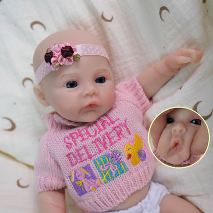 30cm Soft Full Silicone Meadow Reborn Baby Girl In Pink Sweater