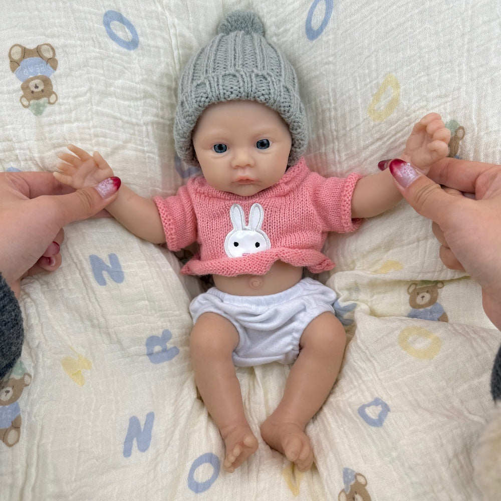 30cm Full Silicone Meadow Reborn Baby Girl in Pink Clothes