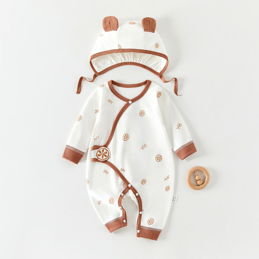 Completo due pezzi con body e cappellino stampati a blocchi di colore per bambole reborn da 45 a 55 cm