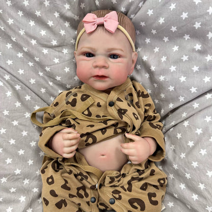 50cm Open Eyes Reborn Baby Girl In Leopard Clothes-Elijah