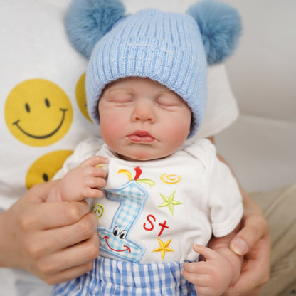 20 Inches Life Closed Eyes Loulou Reborn Doll In Blue Clothes Set