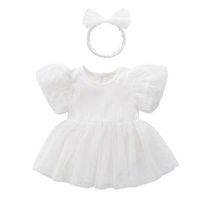 suspender short sleeve Dress and Headband 2 Piece Set for 22 Inches Dolls