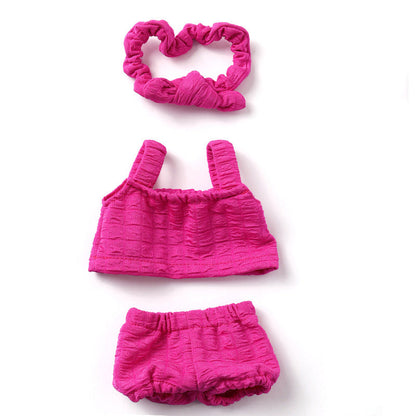 Bellissimo set di 3 pezzi composto da top intimo e fascia per capelli per bambole reborn da 30 cm