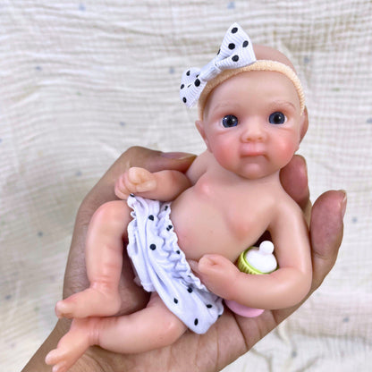 6 inches Blue Eyes Full Silicone Mini Reborn Doll Girl-Bettie