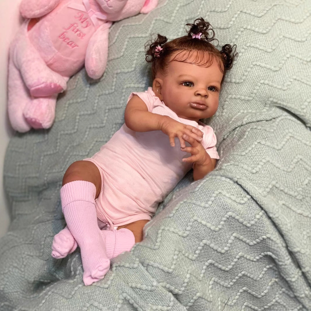 Spring 19 Inches Dark Skin Soft Body Reborn Dolls Lanny
