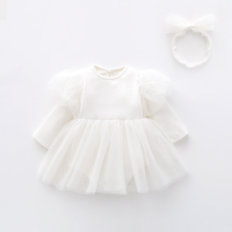 long sleeve suspender Dress and Headband 2-Piece set for 22 Inches Dolls