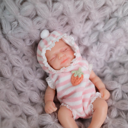 6 Inch Closed Eyes Mini Silicone Reborn Doll Girl-Pascale