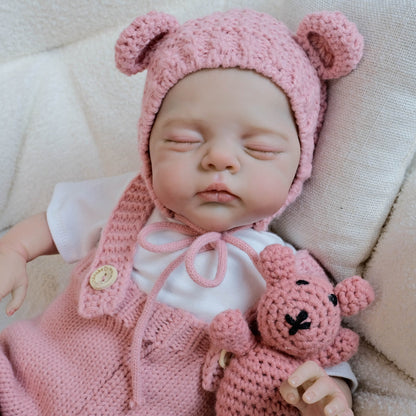 Bambola reborn Irys da 18 pollici corpo morbido e realistico occhi chiusi