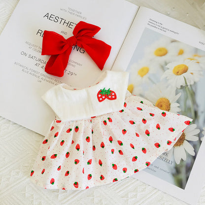 Set da 2 pezzi per bambole da 30 cm: grazioso vestitino in pizzo a fiori e fermaglio per capelli