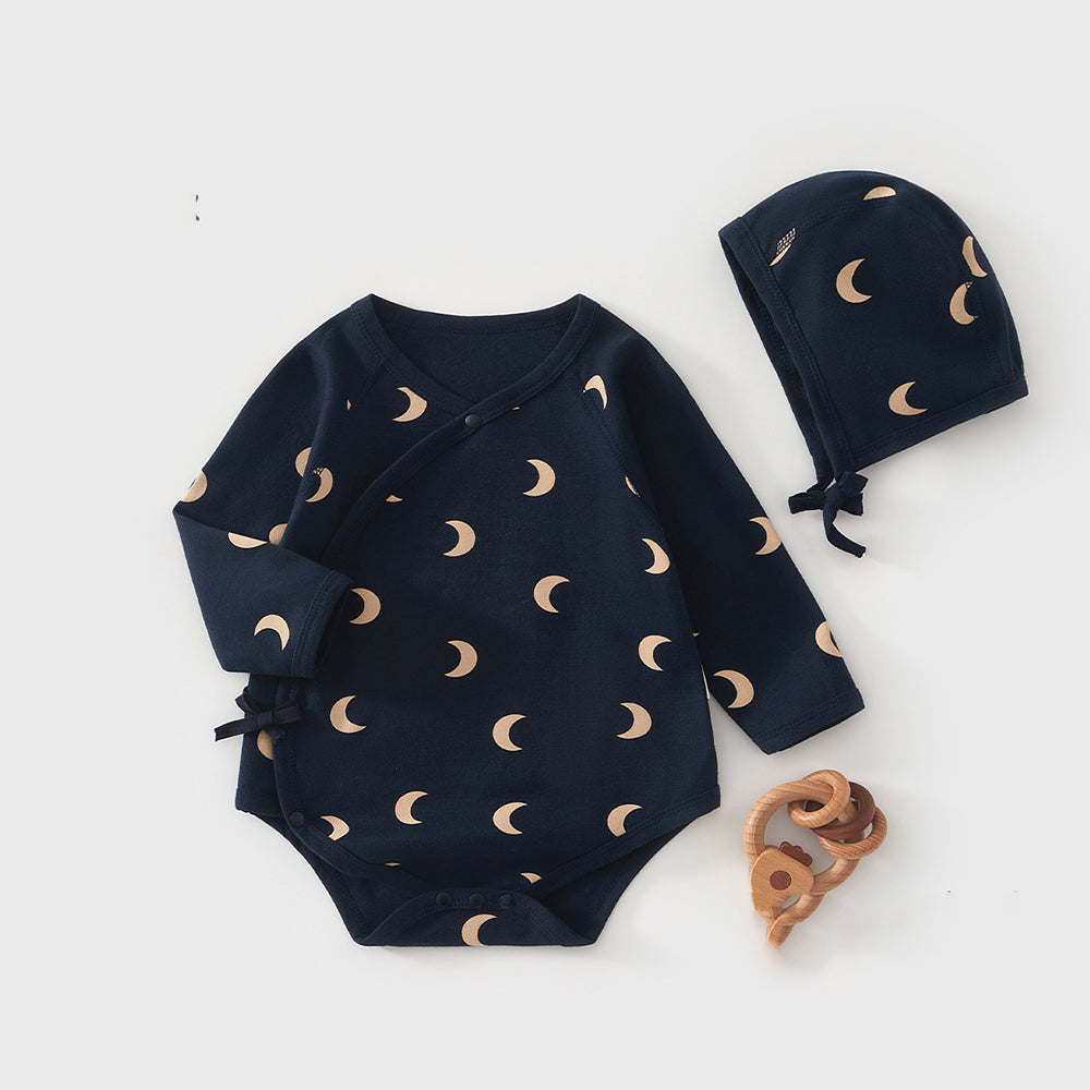 Moon Printed romper and Hat 2-Piece Set for 18-22 Inches Reborn Dolls