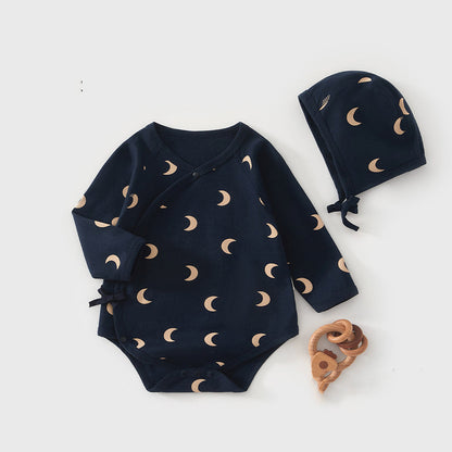 Moon Printed romper and Hat 2-Piece Set for 18-22 Inches Reborn Dolls