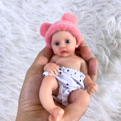 6 inches Blue Eyes Full Silicone Mini Reborn Doll Girl-Meadow