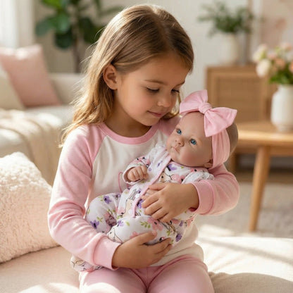 48cm Lifelike Blue Eyes Bettie Reborn Baby Girl In Floral bodysuit