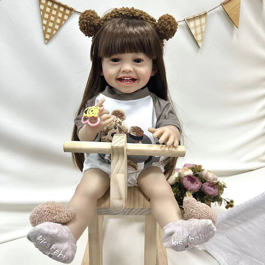 Bambola Reborn Bambina con Capelli Lunghi da 22 Pollici -Yannik
