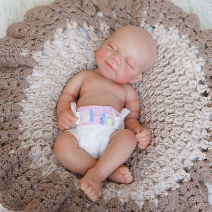 Bambola reborn Pascale bambina realistica in silicone da 18 pollici con vestito rosa