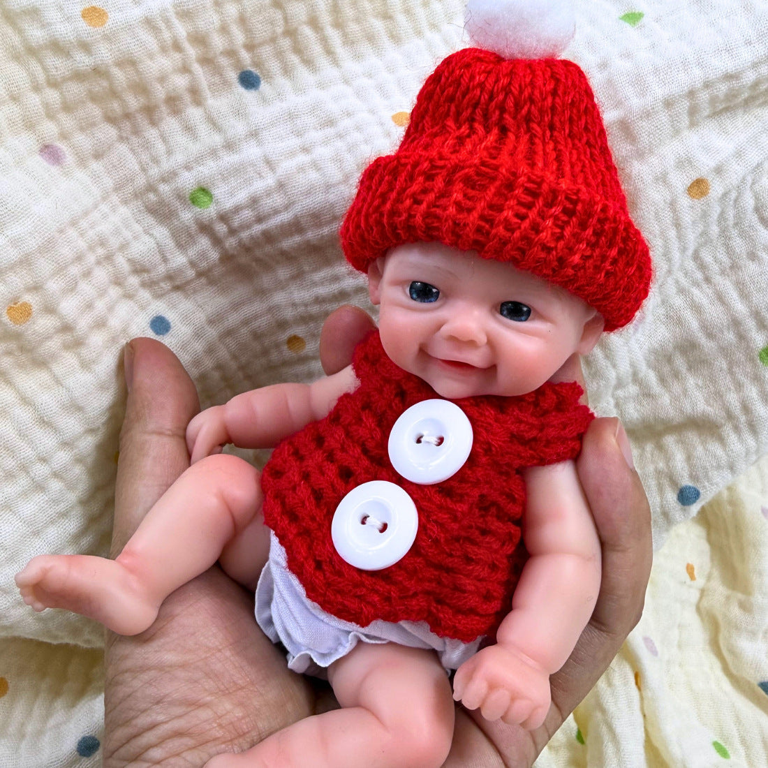 Mini bambole Reborn Vivienne (gemelle in tre esemplari) da 6 pollici in silicone pieno con occhi aperti